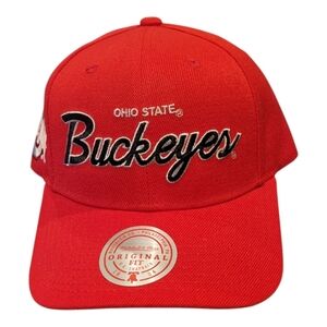 Mitchell & Ness Ohio State Red & Black Snapback Hat